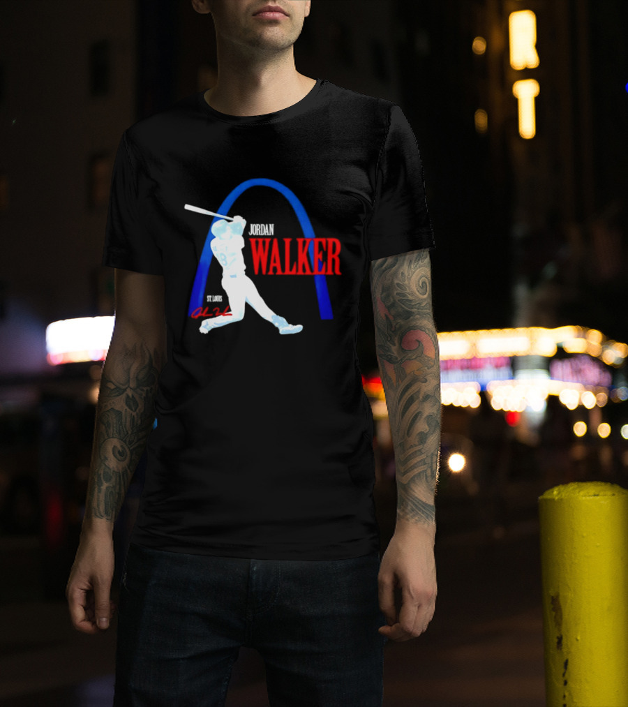 Jordan Walker St Louis Cardinals Gateway Arch Baseball Player T-Shirt