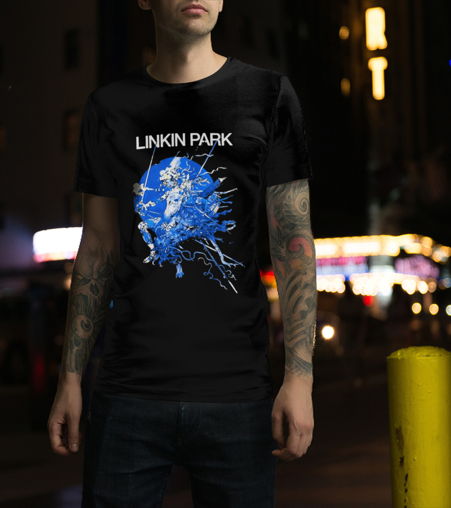 Linkin Park Katsuya Terada Blue Abstract Art Collaboration T-Shirt