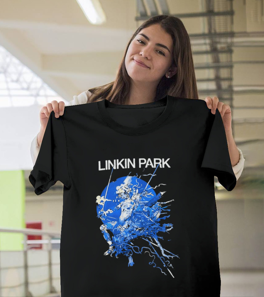 Linkin Park Katsuya Terada Blue Abstract Art Collaboration T-Shirt