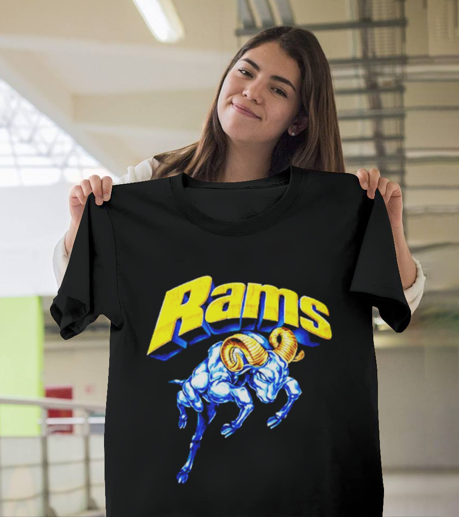 Rams Blue Horn Sports Los Angeles Fan T-Shirt