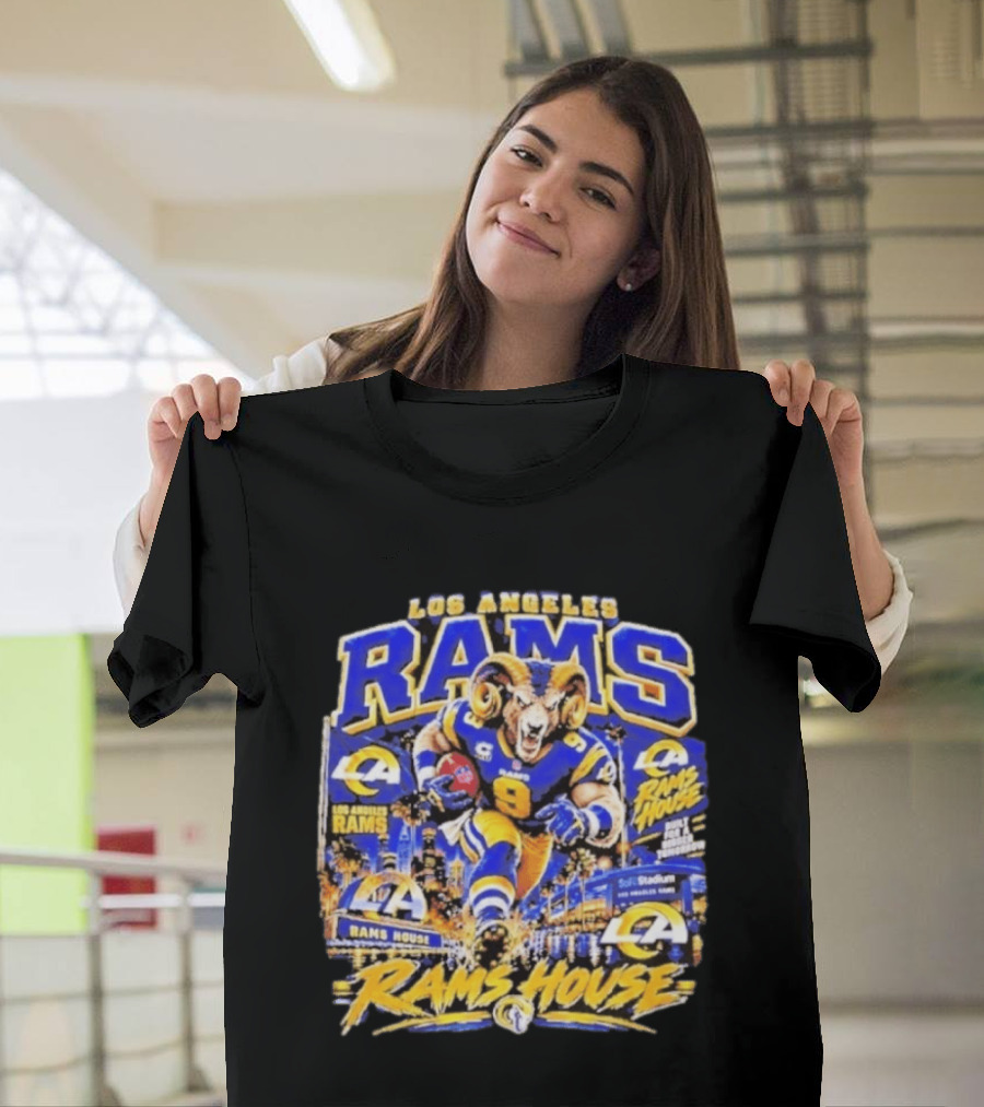 Los Angeles Rams House Ram Mascot SoFi Stadium Football Fan Gear T-Shirt