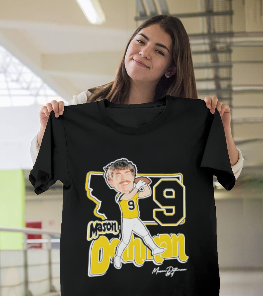 Mason Dethman Montana State Bobcats Caricature 2026 Number 9 Football T-Shirt