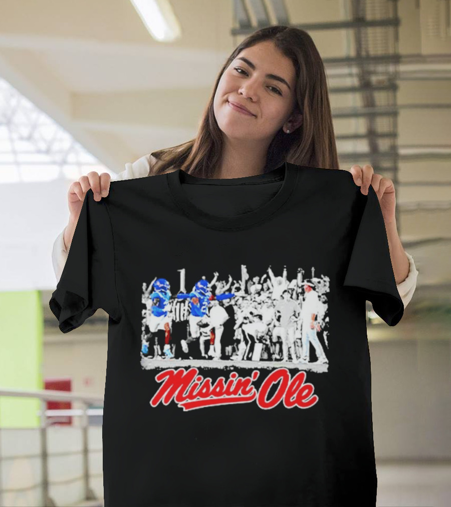 Missin Ole Miss Football Sideline Game Day Enthusiasts T-Shirt