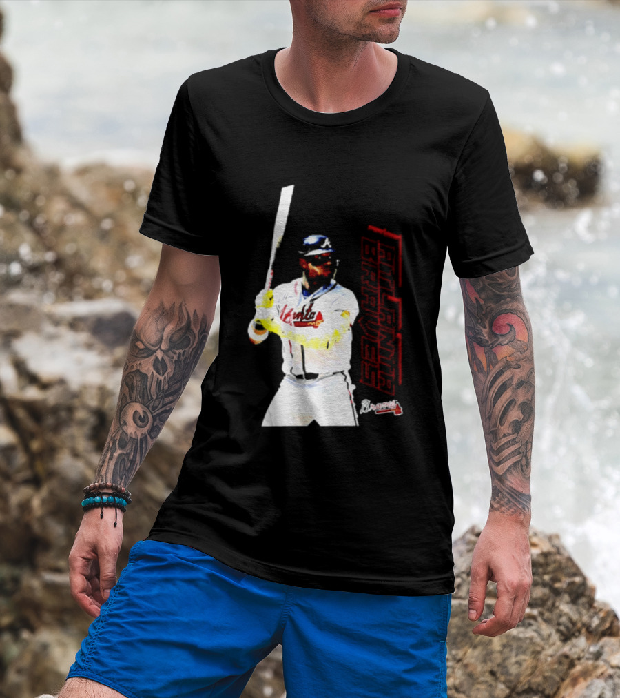 Ronald Acuña Jr Atlanta Braves Swing Action Baseball Player T-Shirt