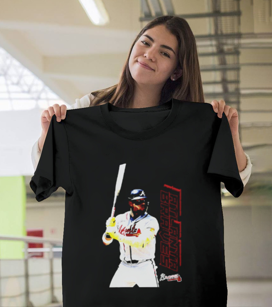 Ronald Acuña Jr Atlanta Braves Swing Action Baseball Player T-Shirt