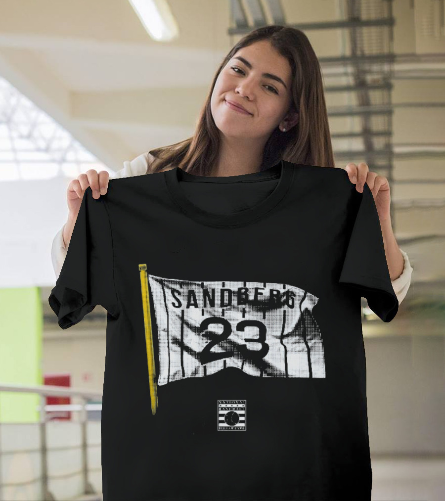 Ryne Sandberg 23 Flag With Baseball Bat And Stripes T-Shirt