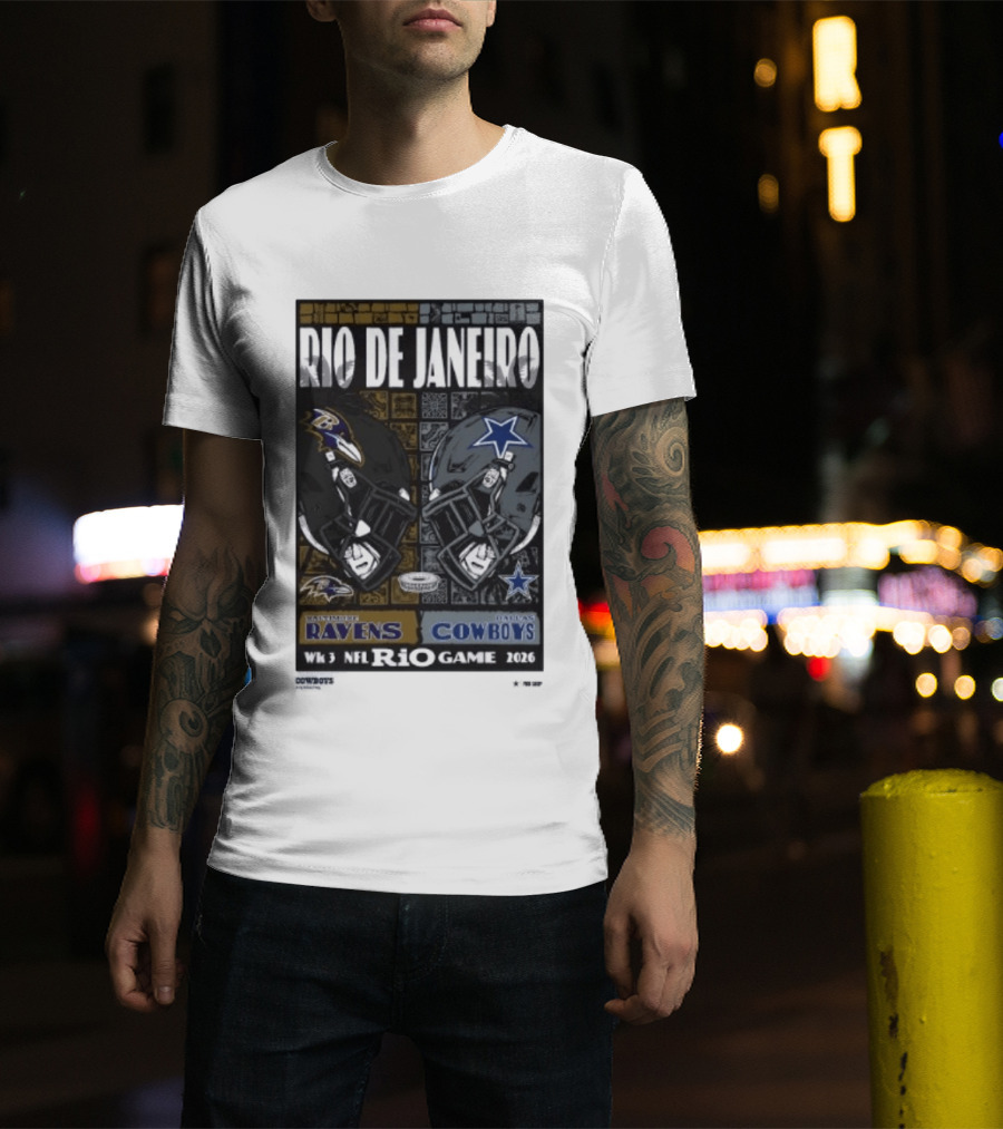 Rio De Janeiro Week 3 2026 NFL Ravens Cowboys Game T-Shirt