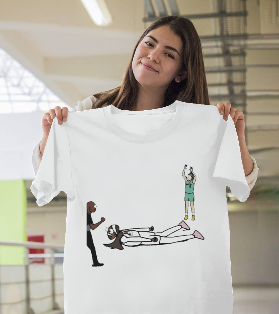 WNBA Basketball Player Tantrum Meme Cartoon Court Moment T-Shirt