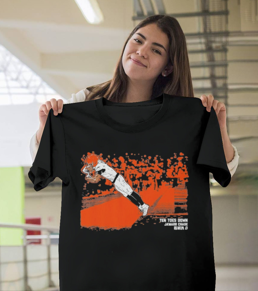 Ja'Marr Chase Ten Toes Down Touchdown Catch T-Shirt