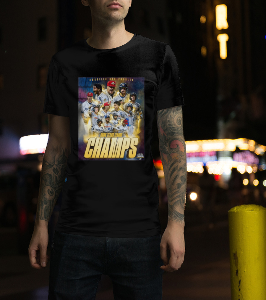 Amarillo Sod Poodles 2023 Texas League Champs Team Celebration T-Shirt
