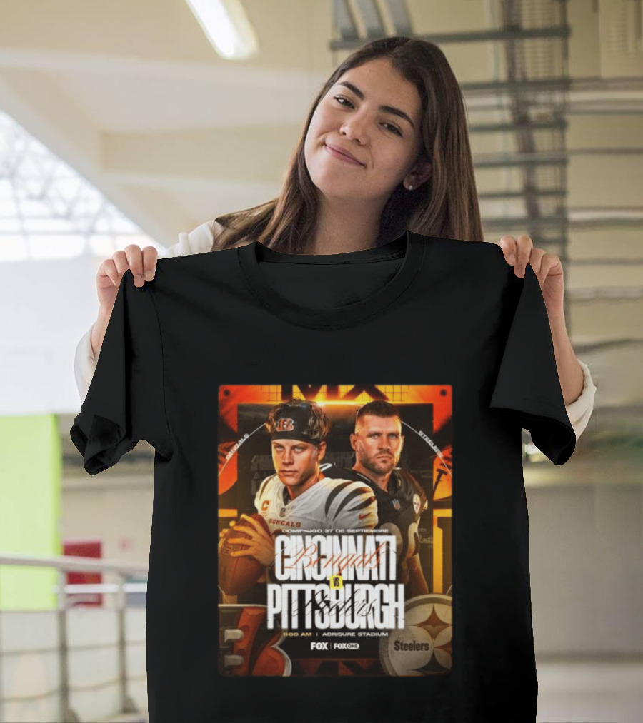 Cincinnati Bengals Vs Pittsburgh Steelers Domingo 27 De Septiembre Acrisure Stadium Fox Sports T-Shirt