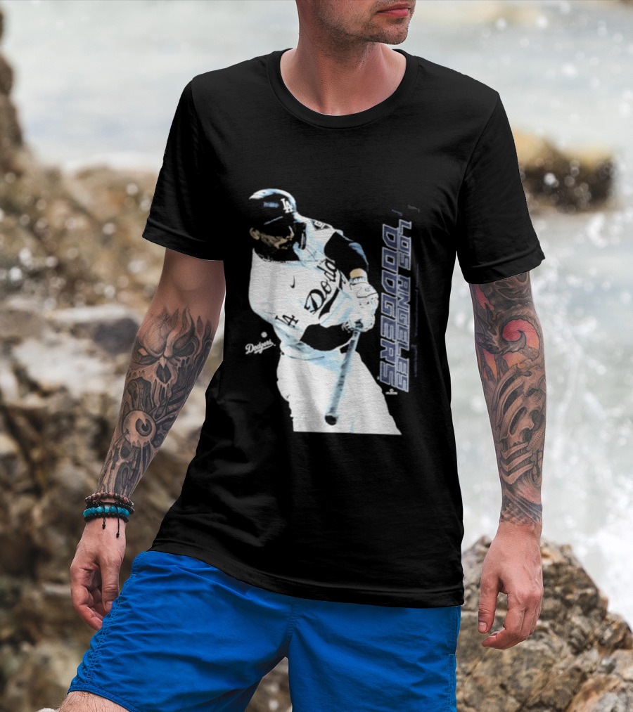 Mookie Betts Los Angeles Dodgers MLB Swing Action T-Shirt