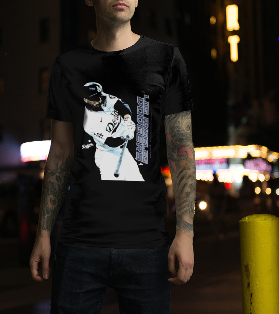 Mookie Betts Los Angeles Dodgers MLB Swing Action T-Shirt