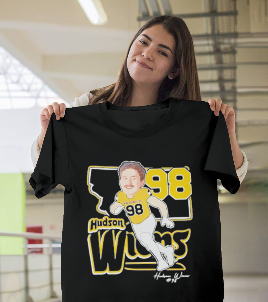 Hudson Wiens 98 Montana State Bobcats Player Caricature T-Shirt