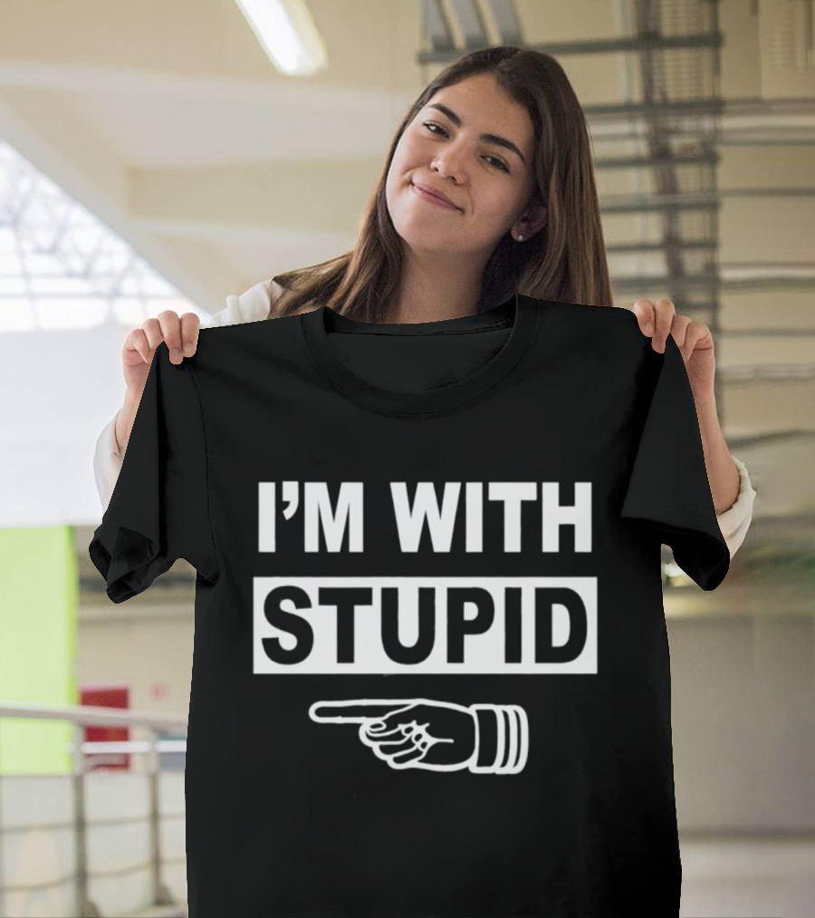 I'm With Stupid Foam Finger 2026 Pointing Hand T-Shirt