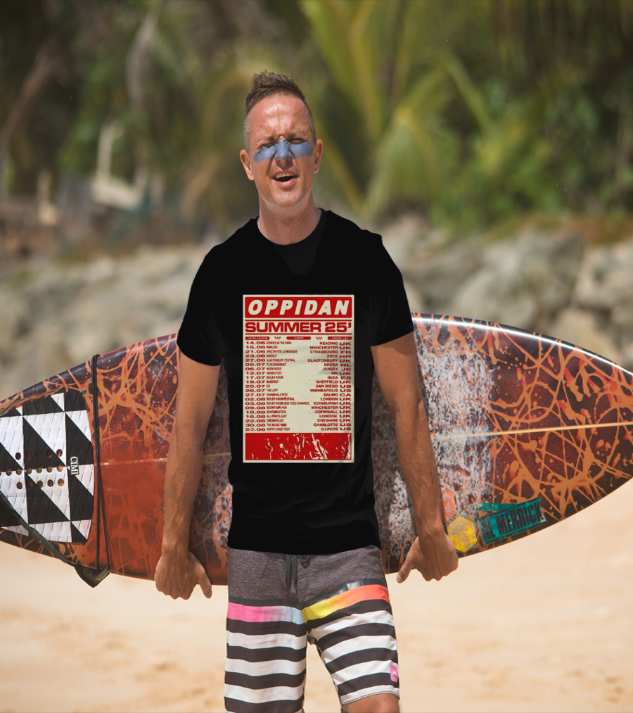 Oppidan Summer Tour 2025 Concert Dates Across UK Europe Canada USA T-Shirt