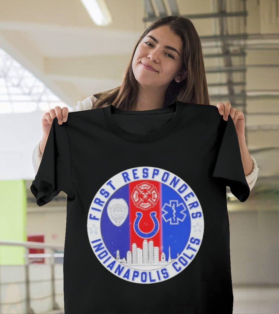 First Responders Indianapolis Colts 9/11 Skyline Police Fire Ambulance T-Shirt