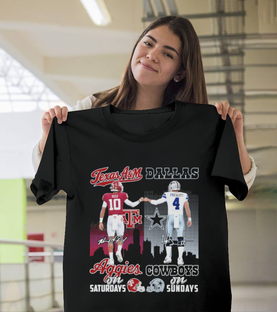 Texas A&M Aggies College Football Saturdays Dallas Cowboys NFL Sundays T-Shirt