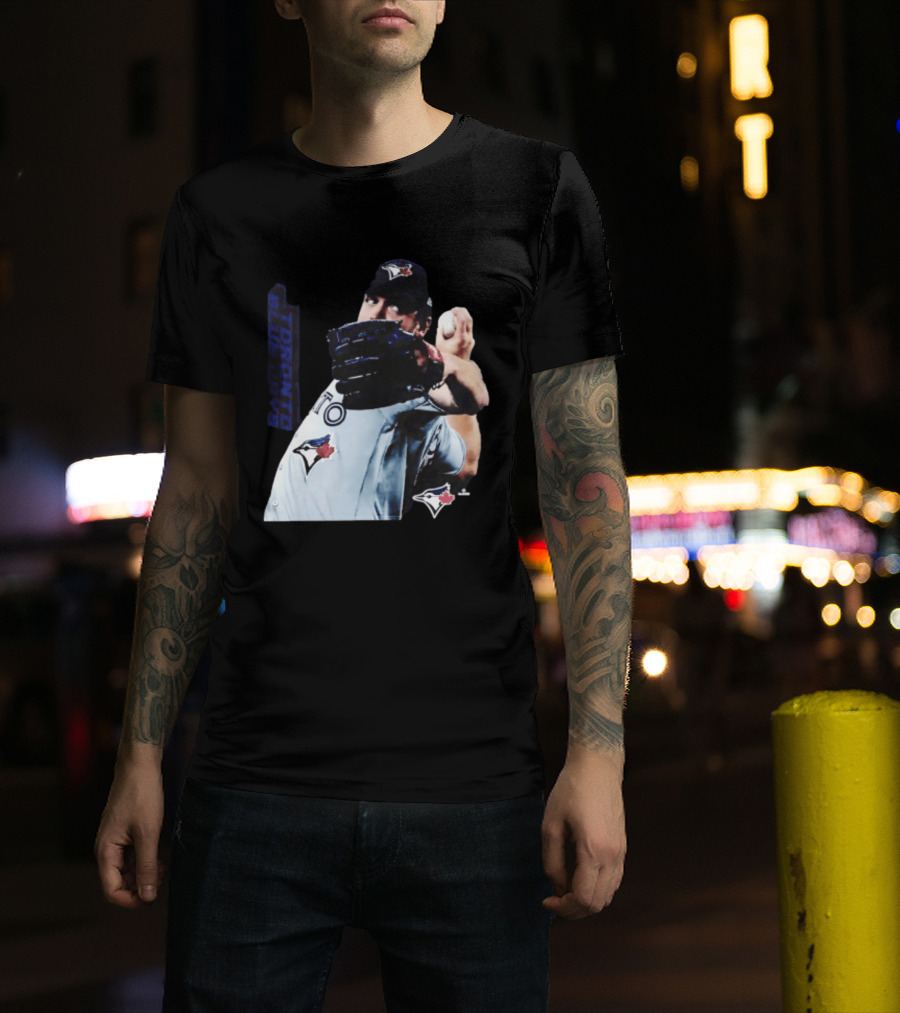 Trey Yesavage Toronto Blue Jays MLB Player Pitching Action T-Shirt