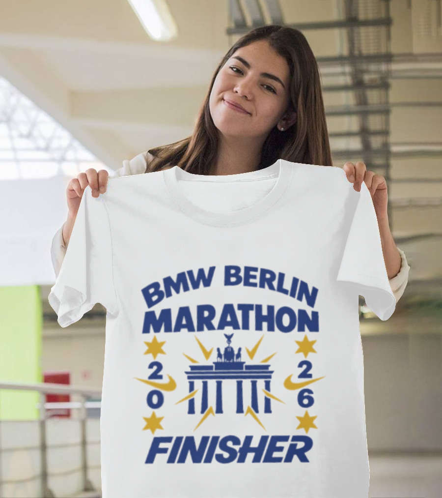 BMW Berlin Marathon 2026 Finisher Brandenburg Gate Stars T-Shirt