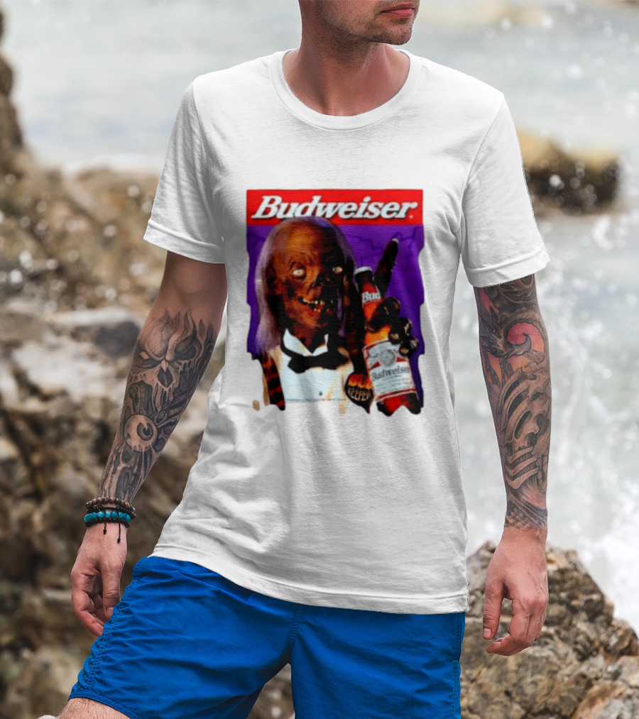 Budweiser Bud Keeper Zombie Halloween Beer Bottle Advertisement T-Shirt