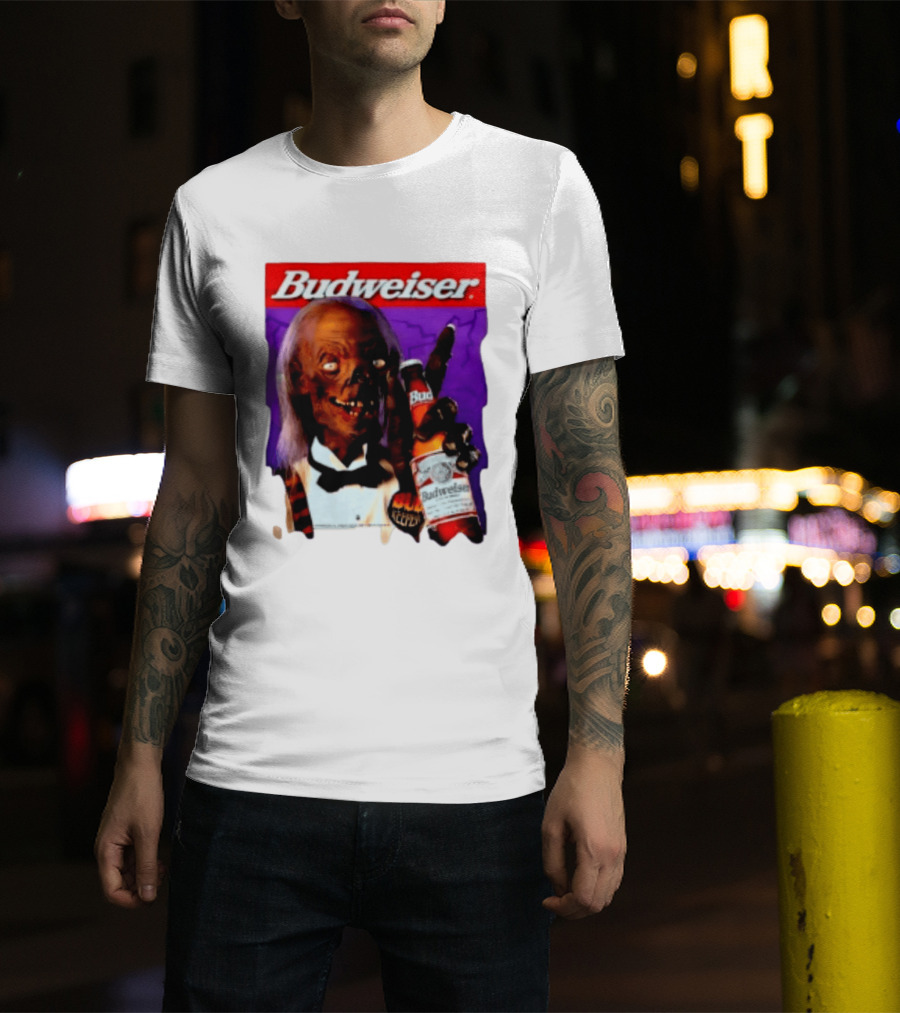 Budweiser Bud Keeper Zombie Halloween Beer Bottle Advertisement T-Shirt