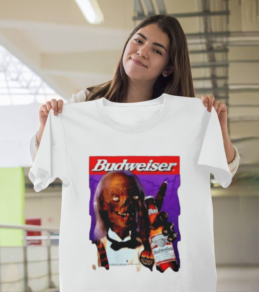 Budweiser Bud Keeper Zombie Halloween Beer Bottle Advertisement T-Shirt