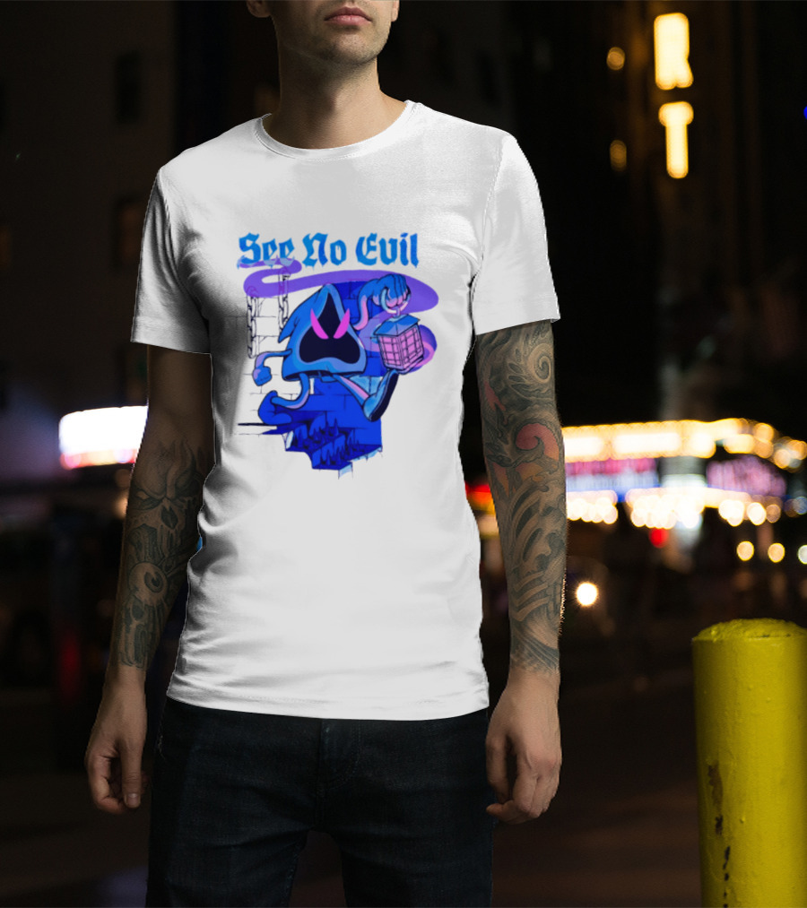 See No Evil Grim Reaper Lantern Spooky T-Shirt