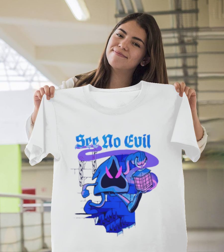 See No Evil Grim Reaper Lantern Spooky T-Shirt