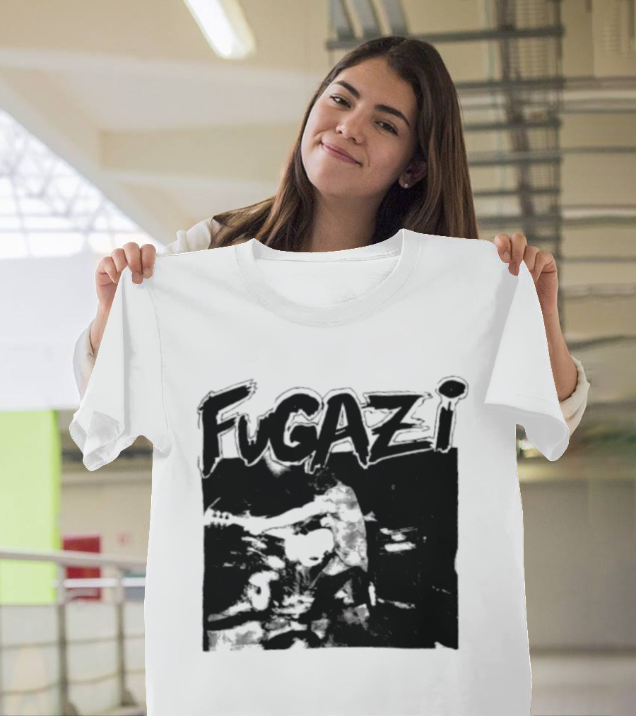 Fugazi Band Post Hardcore Ian MacKaye Black And White T-Shirt