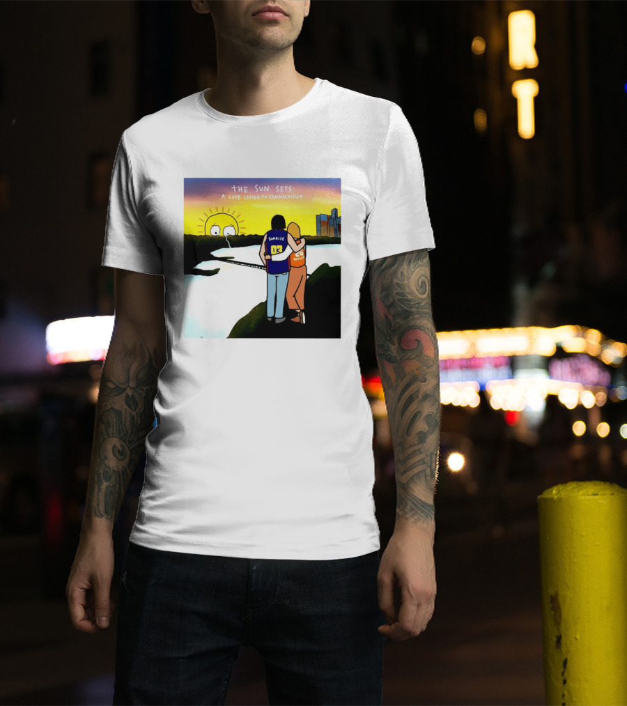 The Sun Sets A Love Letter To Connecticut Basketball Couple Sunrise Sunset T-Shirt
