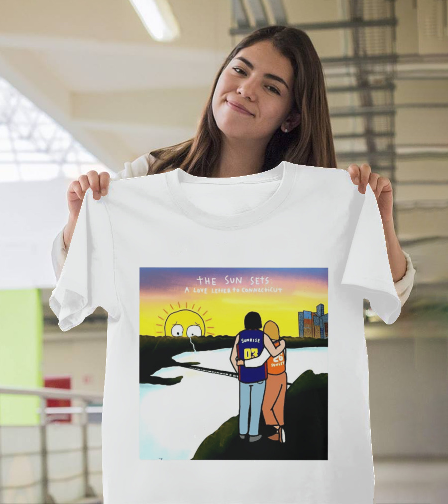The Sun Sets A Love Letter To Connecticut Basketball Couple Sunrise Sunset T-Shirt
