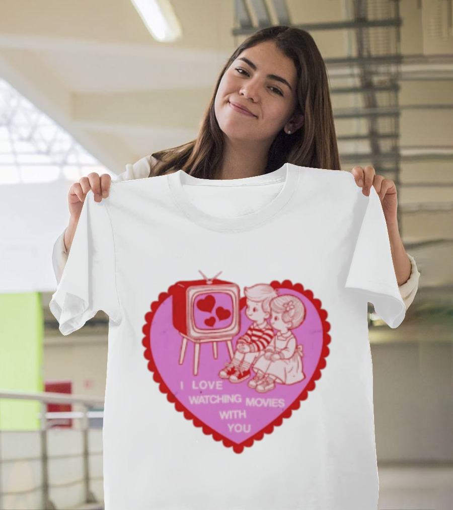 Valentine Heart TV Love Ing Movies With You Kids T-Shirt