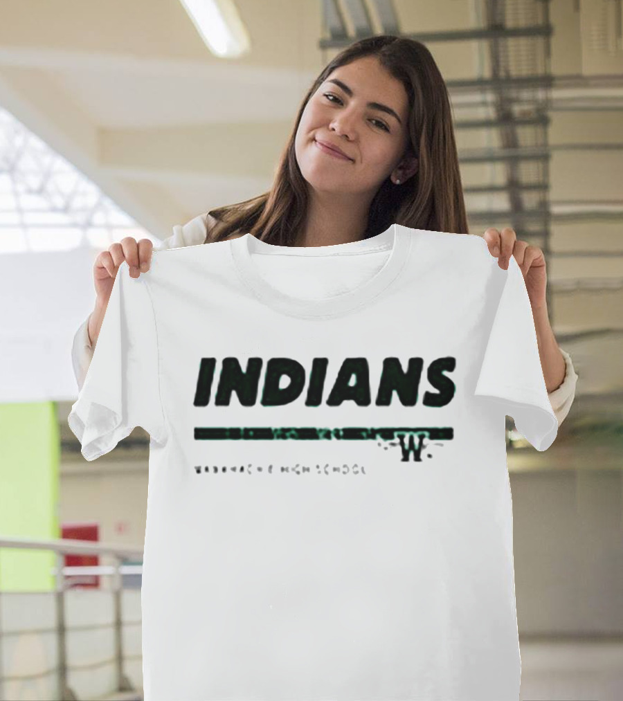 Waxahachie High School Indians Green White T-Shirt