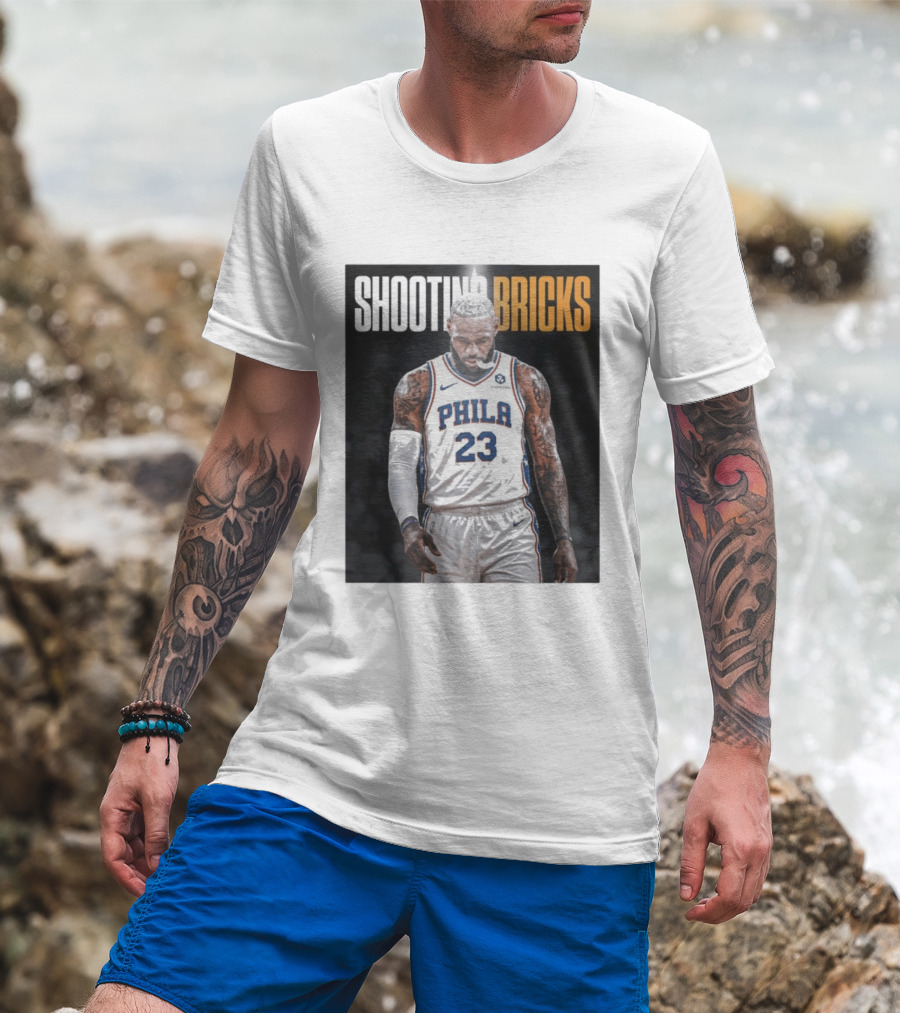 Shooting Bricks LeBron 23 Philly Basketball Meme T-Shirt