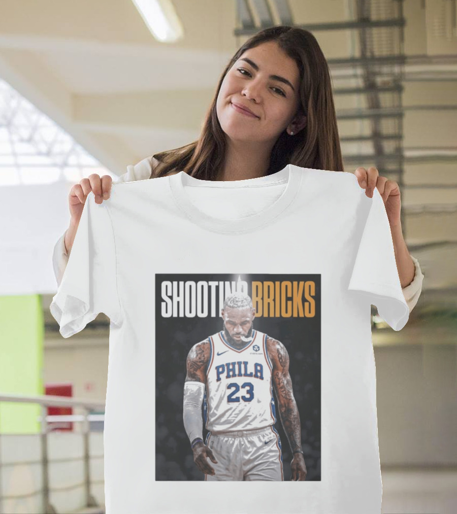 Shooting Bricks LeBron 23 Philly Basketball Meme T-Shirt