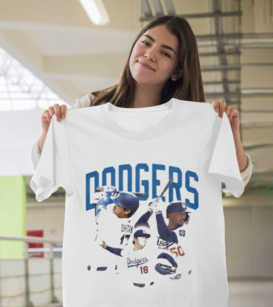 Los Angeles Dodgers Players Collage MLB Team Dodgers Baseball T-Shirt