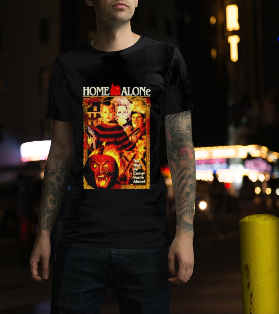 Home Alone The Night He Came Home 80s Movie Mashup T-Shirt