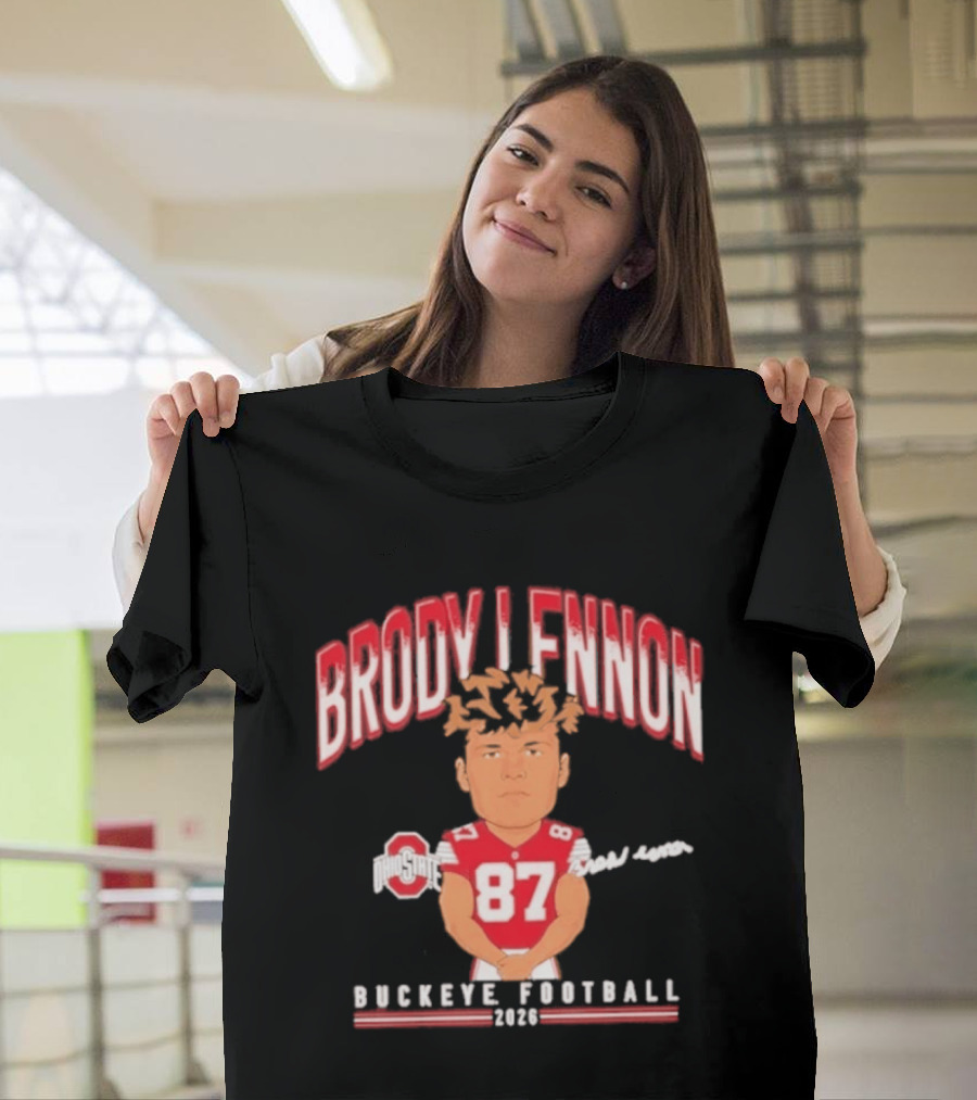 Brody Lennon Ohio State Buckeyes Football Cartoon 2026 T-Shirt