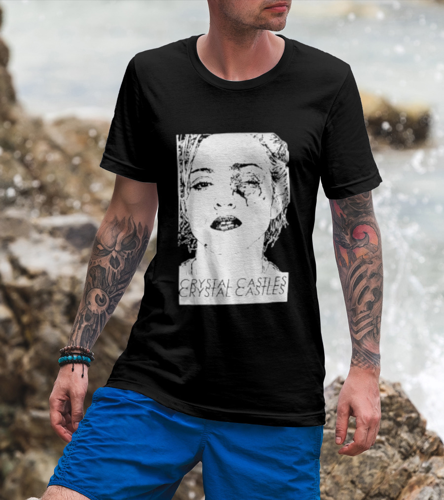 Crystal Castles Electronic Alice Glass Monochrome T-Shirt