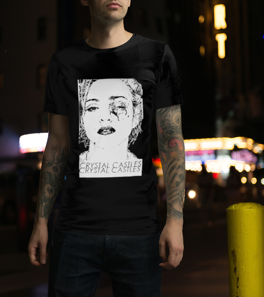 Crystal Castles Electronic Alice Glass Monochrome T-Shirt