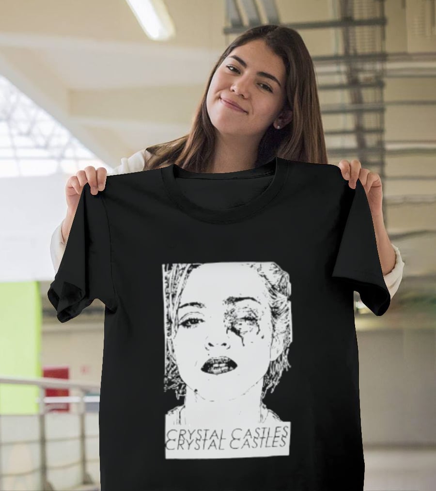 Crystal Castles Electronic Alice Glass Monochrome T-Shirt