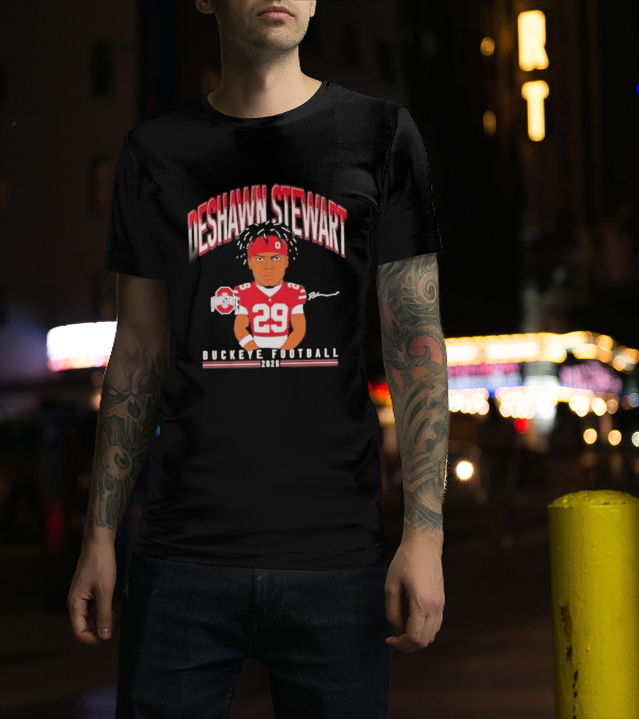 Deshawn Stewart Ohio State Buckeye Football Cartoon 26 T-Shirt