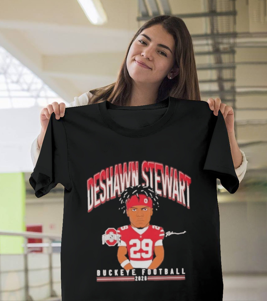 Deshawn Stewart Ohio State Buckeye Football Cartoon 26 T-Shirt