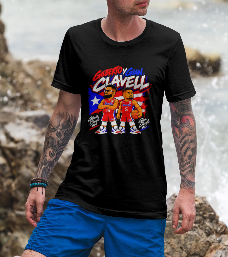 Superleague Kosovo Gilberto Clavell Y Gian Clavell Puerto Rico Basketball T-Shirt