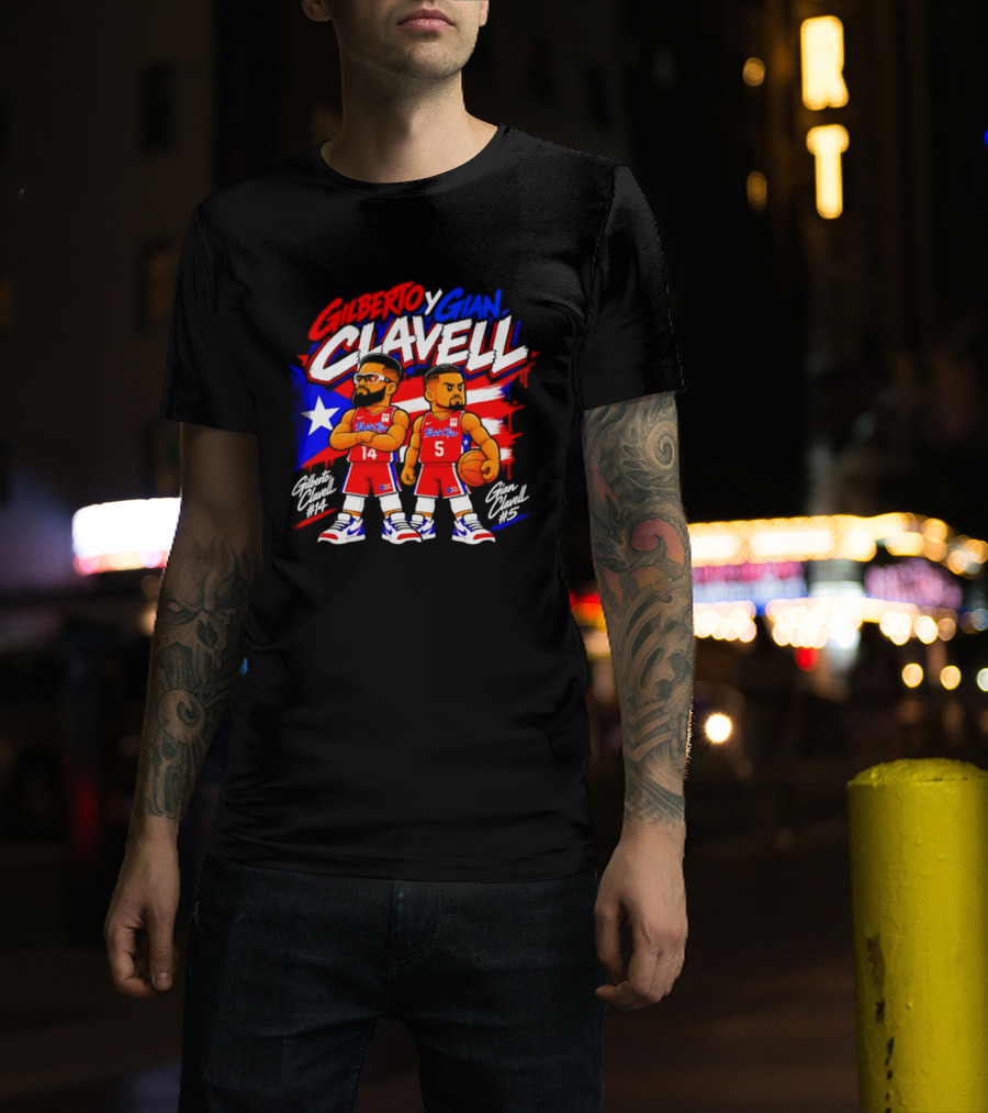 Superleague Kosovo Gilberto Clavell Y Gian Clavell Puerto Rico Basketball T-Shirt