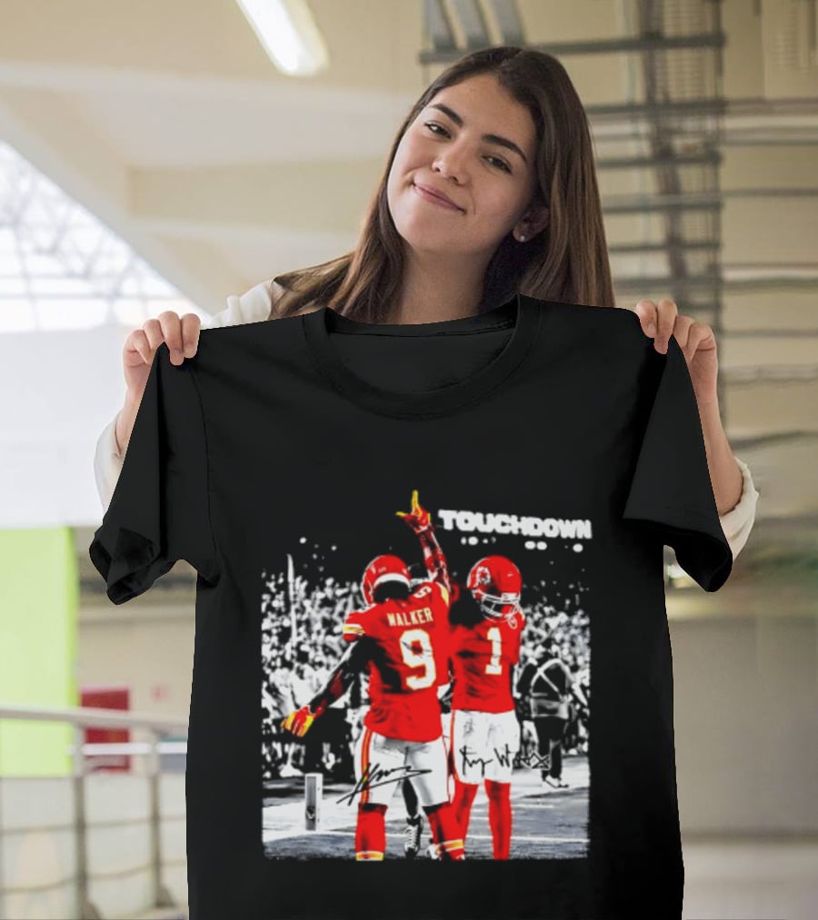Kenneth Walker III Xavier Worthy Kansas City Chiefs Touchdown Celebration T-Shirt
