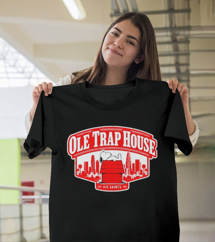 Ole Trap House Snoopy 415 Saints Skyline T-Shirt