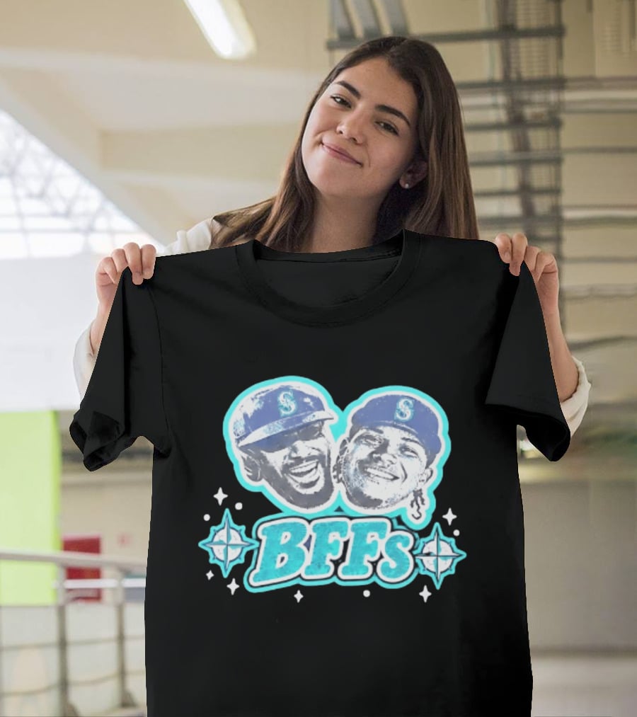 BFFs Seattle Mariners Laz Michael Arroyo Big Head T-Shirt