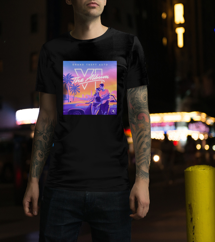 Grand Theft Auto VI The Album 2026 Retro Sunset Vibes T-Shirt